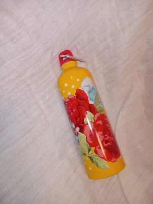 Pioneer Woman Stainless Steel Water Bottle 25oz Carabiner Clip Yellow Floral - Image 1 of 4