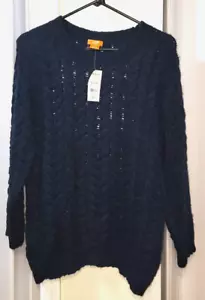Neu mit Etikett Joe Fresh Pullover Damen Medium Zopfmuster Pullover Langarm - Bild 1 von 5