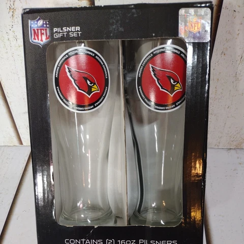 NFL Arizona Cardinals Pilsner Gift Set Beer Glasses 16 oz Cover