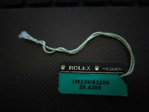 Vintage ROLEX Green Hang Tag Sello DAY-DATE 36  Gold President ROLEX  Showcase  - Bild 1 von 2