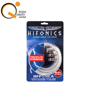 HIFONICS HFP 5 RCA Cavo Pre stereo RCA audio 500 cm 2 canali remote HFP5RCA - Foto 1 di 2