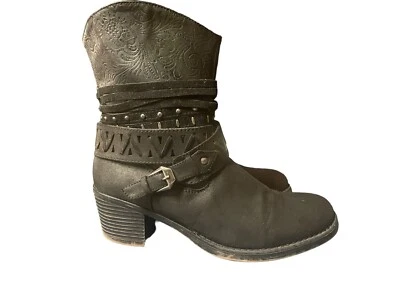 Botas bajas Rampage para mujer talla 8M negras de gamuza sintética/cuero sobre el tobillo Foto 1 de 4