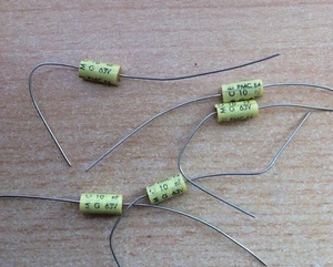Condensatore assiale policarbonato 10N 63v alte specifiche per audio ecc confezione da 5 Z465 - Foto 1 di 2