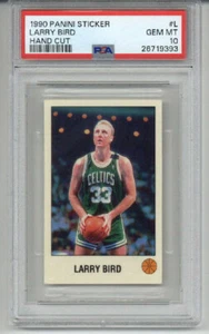 1990 PANINI STICKER HAND CUT #L LARRY BIRD BOSTON CELTICS PSA 10 LOW POP RARE - Picture 1 of 2