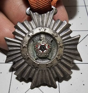 Vintage Order of DeMolay Knight's Templar Rustic Old Cross & Sash Fob - Picture 1 of 3