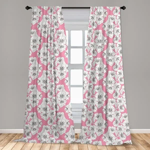 Cherry Blossom Microfiber Curtain 2 Panel Set for Living Room Bedroom in 3 Sizes - Picture 1 of 2