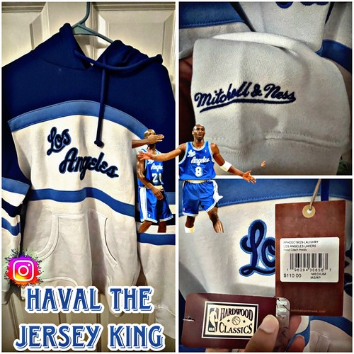 Felpa con cappuccio Los Angeles Lakers Mitchell & Ness blu bianco Head Coach (M)