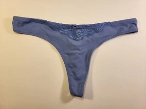 No-Show Secret Treasures Microfiber Gripper Thong Panties Small 5, Dusty Blue - Picture 1 of 10