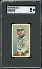 1909-1911 T206 Cy Young Glove Shows Sweet Caporal HOF Cleveland Naps SGC 5 EX