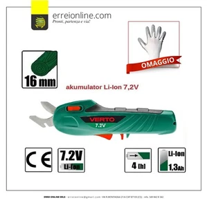 FORBICI CESOIE PER POTATURA POTARE POTA ELETTRICA A BATTERIA LITIO VERTO 7,2VOLT - Foto 1 di 3
