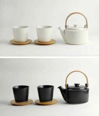 Taza tetera japonesa LOLO Kyusu Yunomi porcelana 420 ml 5 piezas regalo madera Japón NUEVO Foto 1 de 4