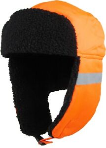 Reflective Safety Aviator Trapper Hat Winter Cap Ski Warm Fur Cap