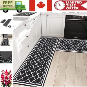 Moroccan B Anti-Fatigue Kitchen Rug Set - Slip-Resistant & Waterproof Comfort - Picture 1 of 10
