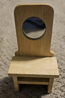 Wooden Dollhouse Wood Vanity 4.75 Inches Tall - Image 1 of 4