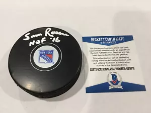 Sam Rosen Signed Autographed NY New York Rangers Hockey Puck Beckett BAS COA b - Picture 1 of 3