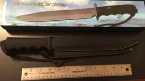 15” Overall Tactical bowie knife, rubber handle, nylon sheath - Bild 1 von 1