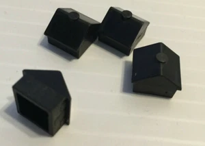 Original Replacement parts 4 black houses for various Monopoly games - Picture 1 of 12