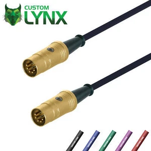 Neutrik Midi Cables. Synth, Keyboard Leads. GOLD 5 Pin Din Plugs. Pro Audio. - Picture 1 of 4