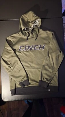 Cinch Para Hombres M Verde Sudadera con Capucha Pullover Sudadera Rodeo Borde Negro Foto 1 de 4