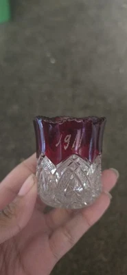 EAPG Ruby Red Stained Glass Duncan and Miller, Button Arches Open Spooner 1911 - Image 1 of 2