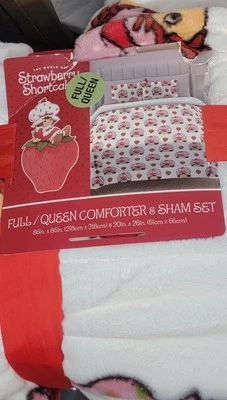 Strawberry Shortcake Comforter Set Full/Queen 86x86 + 2 Shams 20x26 Bedding Kids - Image 1 of 4