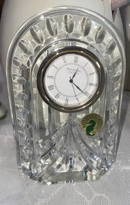 WATERFORD OVERTURE MANTLE CLOCK, Lead Crystal, 5.5" Made in Ireland - Picture 1 of 6