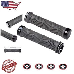 MTB Bicycle Handlebar Grips - Dual Lock-On Rubber Comfort - Picture 1 of 9