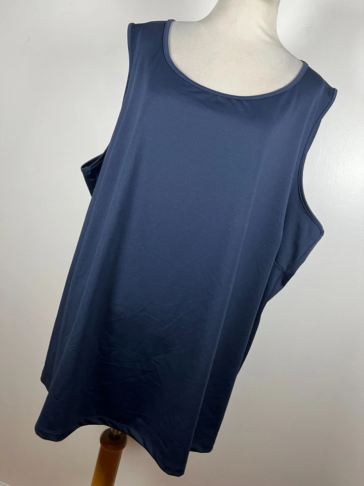 Maggie Barnes Catherines 3X Tank Top Shirt Navy Blue Travel Stretch Womens R5 - Image 1 of 4