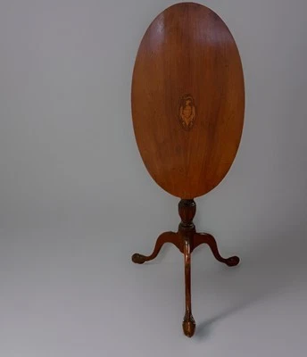 Antique Federal Mahogany Tilt Top Table with American Eagle Marquetry, C 1790 - Image 1 of 4