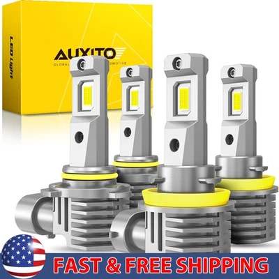 LED Headlight Bulbs Combo H11 9005 High Low Beam 6500K White Super Bright 2/4X - Image 1 of 4