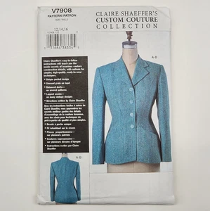 Vogue 7908 Claire Shaeffer Couture Jacket Vtg Sewing Pattern Sz 12-14-16 Uncut - Picture 1 of 16