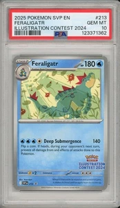 2025 Pokemon SVP Feraligatr Illustration Contest 2024 #213 PSA 10 - Picture 1 of 2