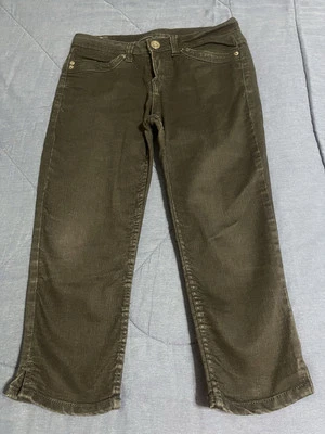 Pantalones de mezclilla Jordache para mujer 4 negros ajustados tiro bajo elásticos capri lavado medio Foto 1 de 4