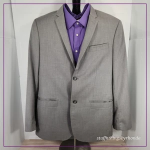 Perry Ellis Grey/Silver Sport Jacket, Blazer Men's 44R Grey Coat Suit - Picture 1 of 8
