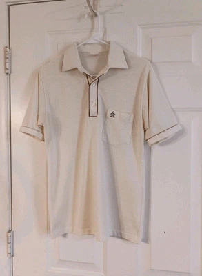 Camisa Pingüino Vintage Blanca con Borde Talla M Años 70 80 Grand Slam Munsingwear Foto 1 de 4