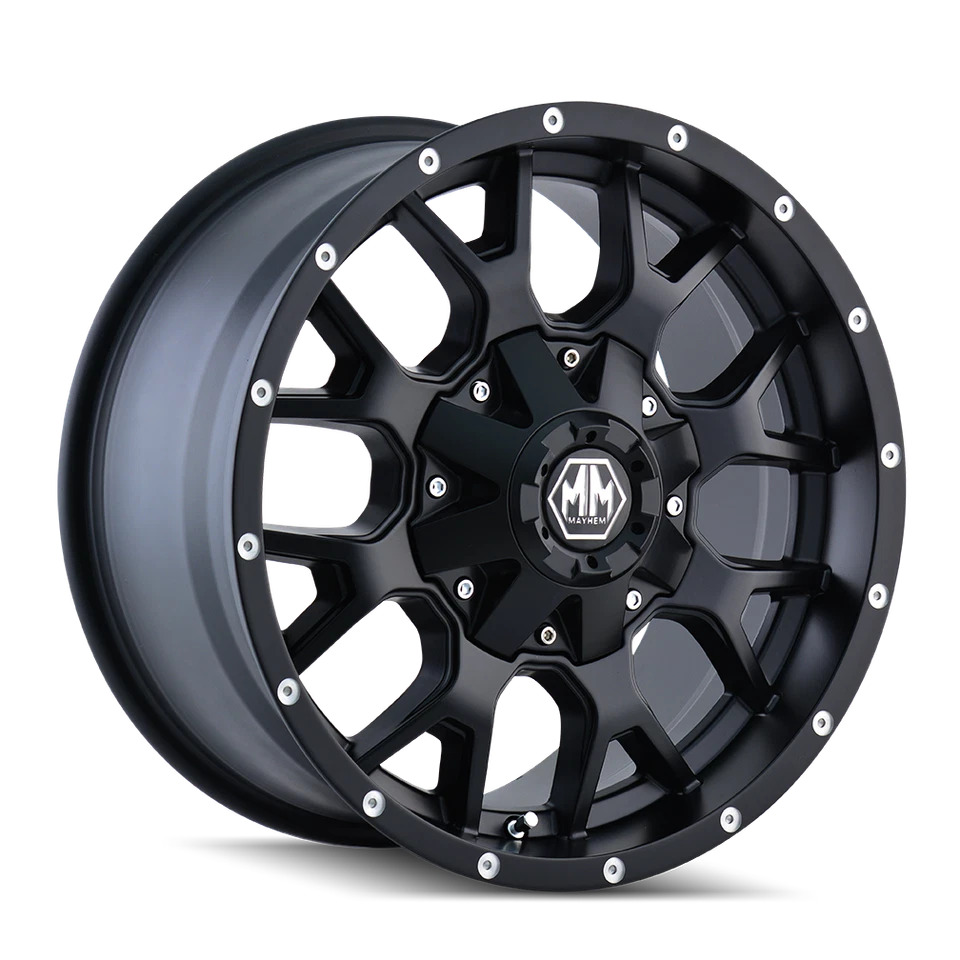 Матовое черное колесо 20x9 Mayhem Warrior 5x150/5x5,5 (18 мм) - Изображение 1 из 4