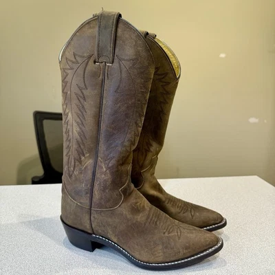 Justin Boots Apache Bay Distressed Brown Leather Womens Cowgirl Boots L4935 6.5B - Image 1 of 4