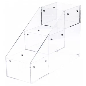 Plymor Clear Acrylic 3-Tiered 39-CD Display Tray, 6.625" W x 18" D x 12.125" H - Picture 1 of 1