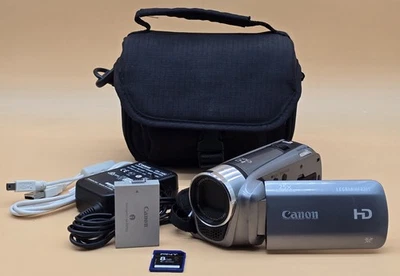 Canon Legria HF R205 Digital Camera Charger, SD Card And Case. Grey Dual SD Slot - Image 1 of 4