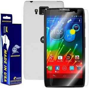 ArmorSuit Motorola Droid Razr HD Screen Protector + White Carbon Fiber Skin USA - Picture 1 of 11