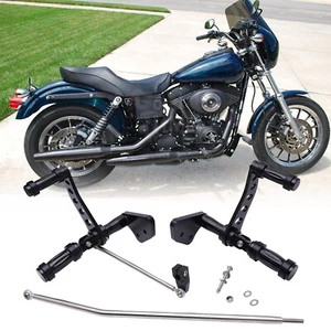 Motorcycle Forward Controls Foot Pegs For Harley Super Glide FXD FXDC 2000-2015 - Picture 1 of 15