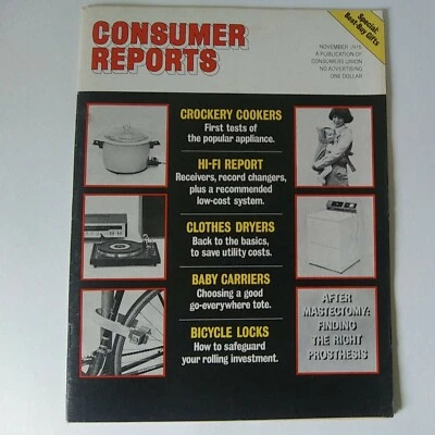 November 1975 Consumer Reports Magazine Vol. 40 No. 11 Vintage Product Reviews  - Image 1 of 4