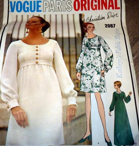 *RARO ABITO VINTAGE ANNI 60 VOGUE Parigi designer DIOR modello da cucire 14 36
