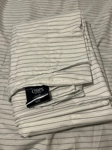 CHAPS queen flat sheet only pin stripes brand new! - Picture 1 of 2