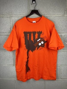 Vintage 1990s Crazy Cat Art Single Stitch Graphic Tee Funny Joke Boxy Oversized - Bild 1 von 6