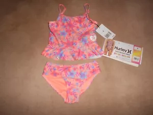 NEW, Hurley Youth Bathing Suit Two-Piece Tankini Coral, SIZE 4 - Picture 1 of 3