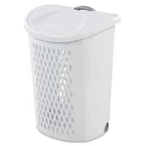 Ultra™ Wheeled Hamper Plastic Adult, White 20.13 x 15.38 x 26.75 Inches - Picture 1 of 8