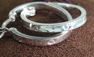 Fancy Sterling Silver 925 earings hoop womens - Picture 1 of 4