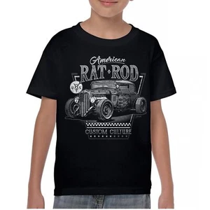 American Rat Rod Youth T-shirt Hot Rod Custom Culture Classic Vintage Car Kids - Picture 1 of 22