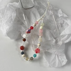 Sweet Phone Rope Cute Flower Carp Beaded Pendant Bag Earphone Cover Decoration - Zdjęcie 1 z 5